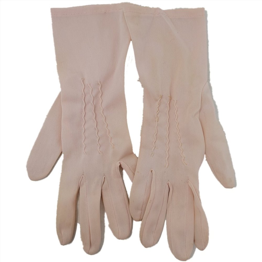 Vintage Women's Dainty Blush Pink Dress Gloves Size Small